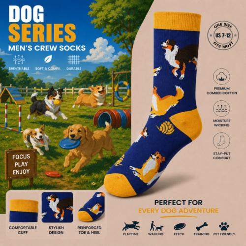 Polyester en katoen Mannen Enkel Sock Jacquard dierenprints :37-46 Paar