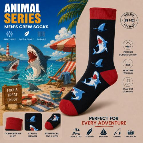 Polyester en katoen Mannen Enkel Sock Jacquard dierenprints :37-46 Paar