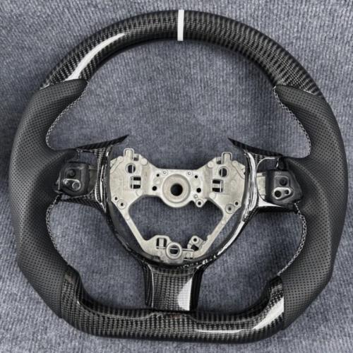 Carbon fiber leather white strip steering wheel for Toyota GR86 GR 2022-2025