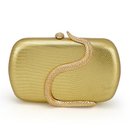 PU-leer Clutch Tas slangenhuidpatroon Goud stuk