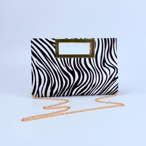 Pluche Clutch Tas zebrapatroon stuk