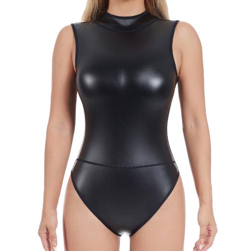 PU-leer Sexy Teddy Solide Zwarte stuk