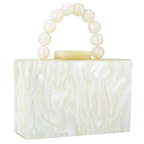 Acryl Clutch Bag, Weiß,  Stück