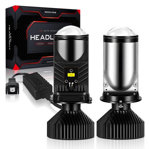 T9Y H4(Zoom in and out)/9003/HB2 LED Headlight Bulbs with Lens High/Low Beam