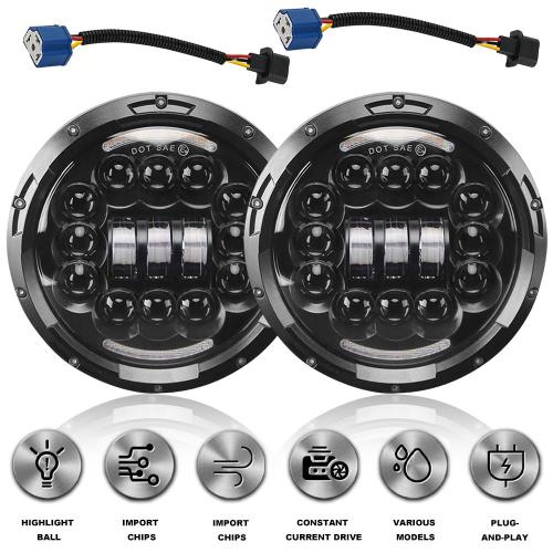 MD0011-2 Round LED Front Headlights for Ford