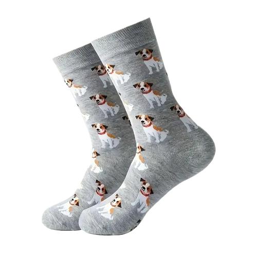 Polyester en katoen Unisex kniekousen Puppy patroon Grijs :37-46 Paar