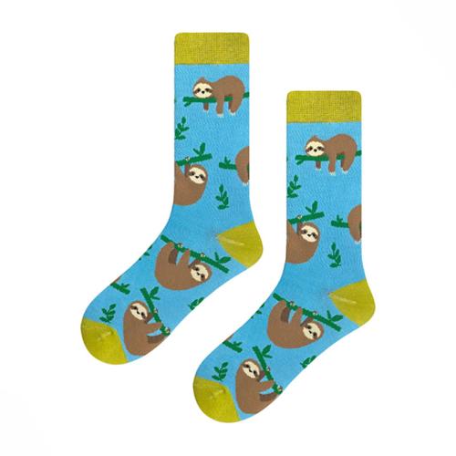 Polyester en katoen Mannen Knie Sokken dierenprints turquoise blauw :37-46 Paar