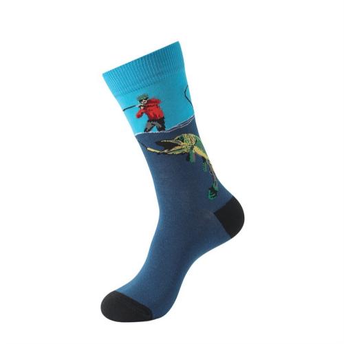 Polyester en katoen Unisex kniekousen tekenpatroon Blauwe :37-46 Paar