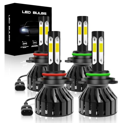 9005*2 9006*2 Set V7  LED Headlight Bulbs H4 H13 9005 9007 Hi/Lo Beam 360°